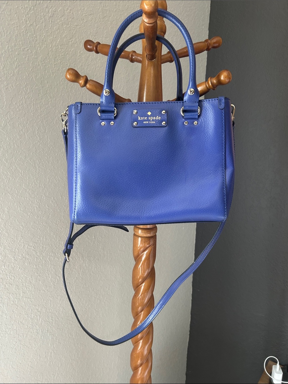 kate spade Royal Blue Leather Crossbody Satchel